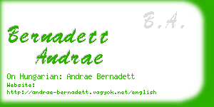 bernadett andrae business card
